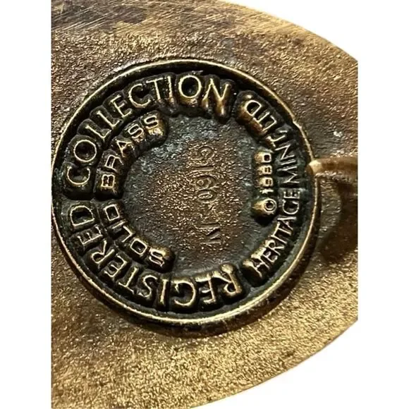 1980 Astro World THUNDER RIVER Heritage Mint LTD Solid Brass Belt Buckle USA - Picture 4 of 4